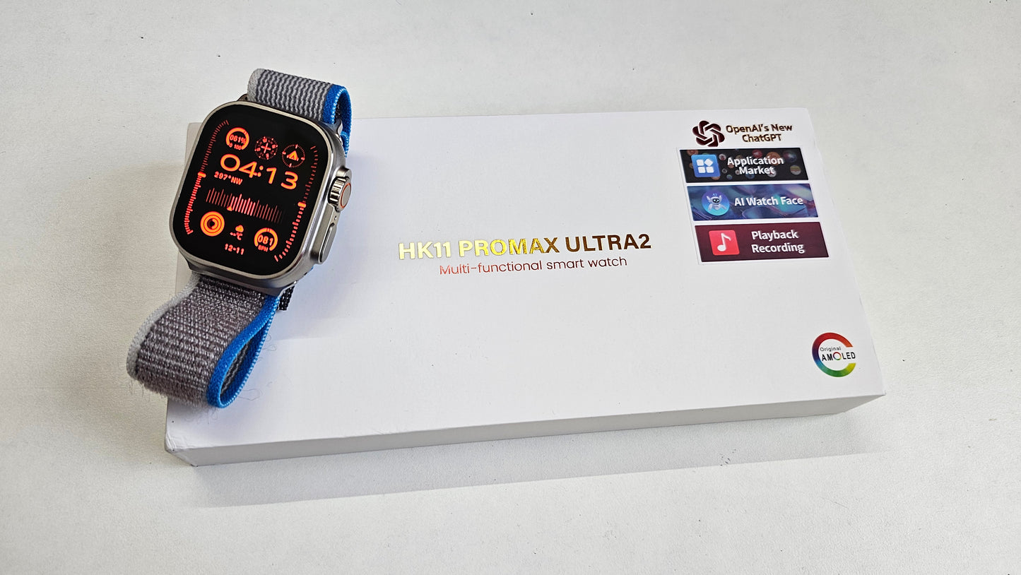 HK 11 Pro Max Ultra 2 with Amoled display and Chat-GPT - Best Apple watch Ultra 2 clone