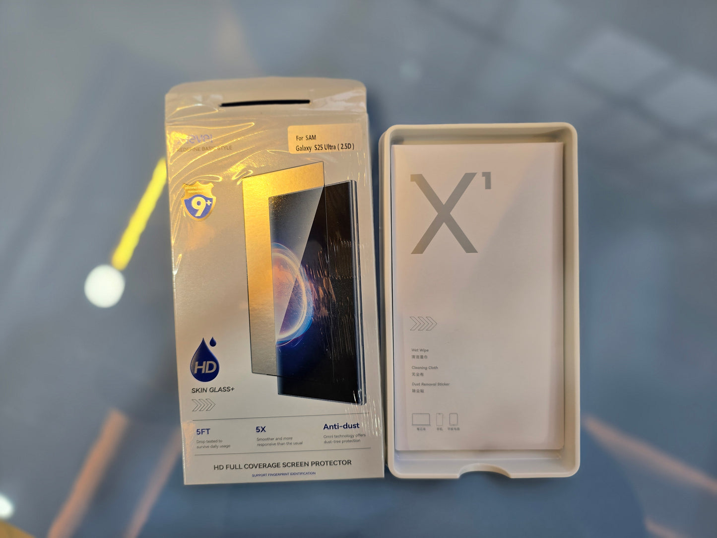 X - Level Premium Tempered Glass Screen Protector Full Glue for Samsung Galaxy S25 Ultra with Fingerprint Working - Mini Anti Reflection
