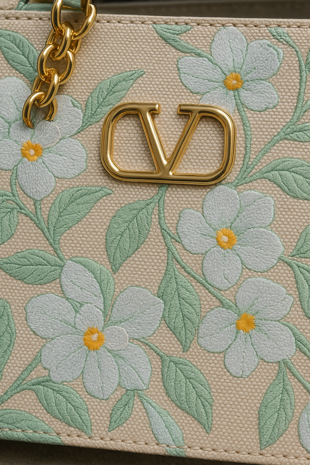 Blossom Elegance Floral Embroidered Vegan Leather Ladies Handbag