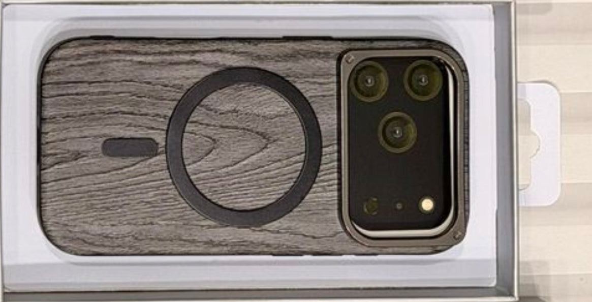 Wooden texture premium back case with magsafe for iPhone 17 Pro Max and 17 Pro