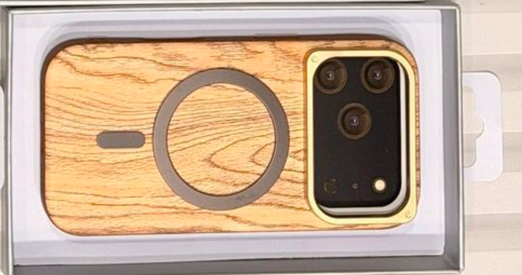 Wooden texture premium back case with magsafe for iPhone 17 Pro Max and 17 Pro