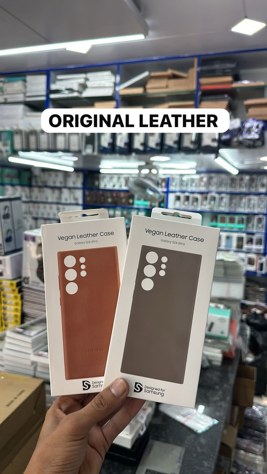 Galaxy S24 Ultra Premium leather back case with vegan leather finish