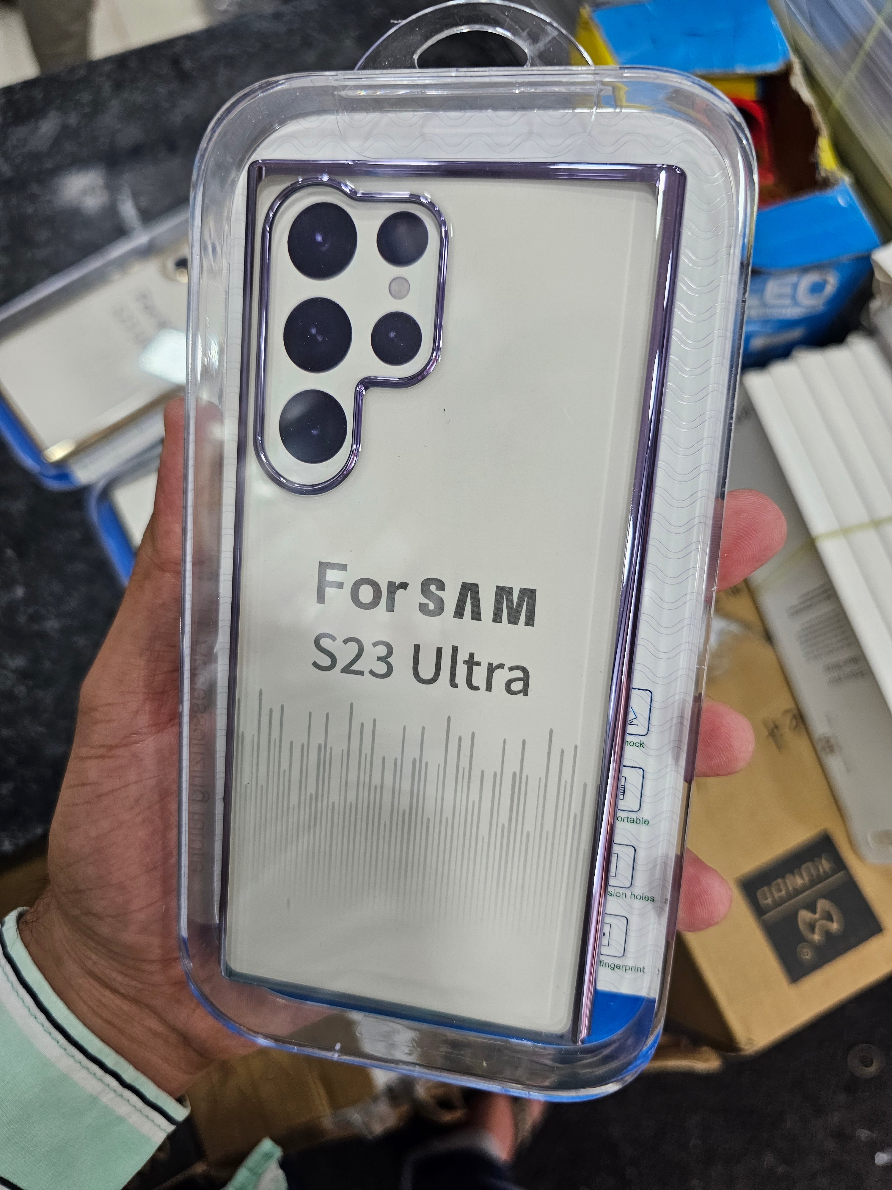 Trunzo Premium Hard Back Clear with Electroplated sides Case for Samsung Galaxy S23 Ultra