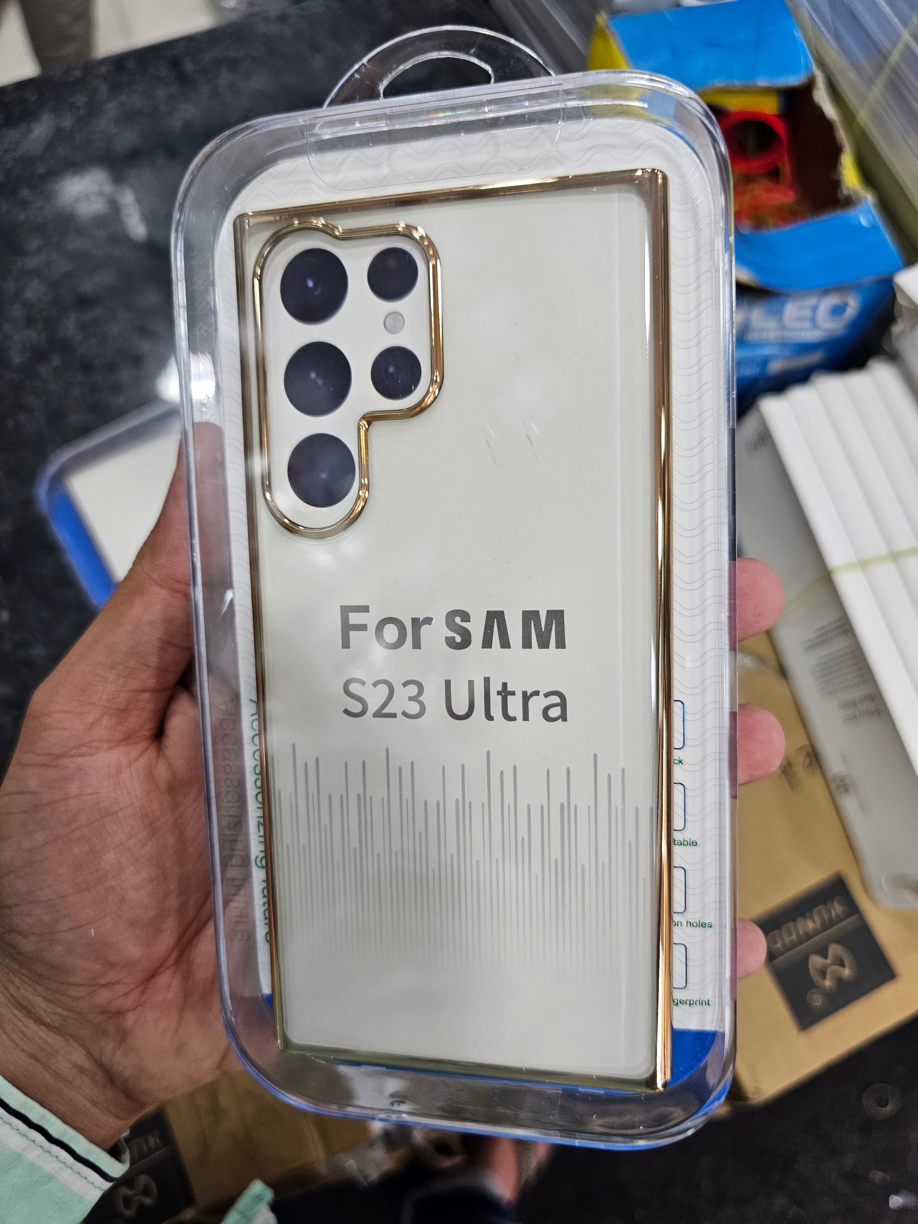 Trunzo Premium Hard Back Clear with Electroplated sides Case for Samsung Galaxy S23 Ultra