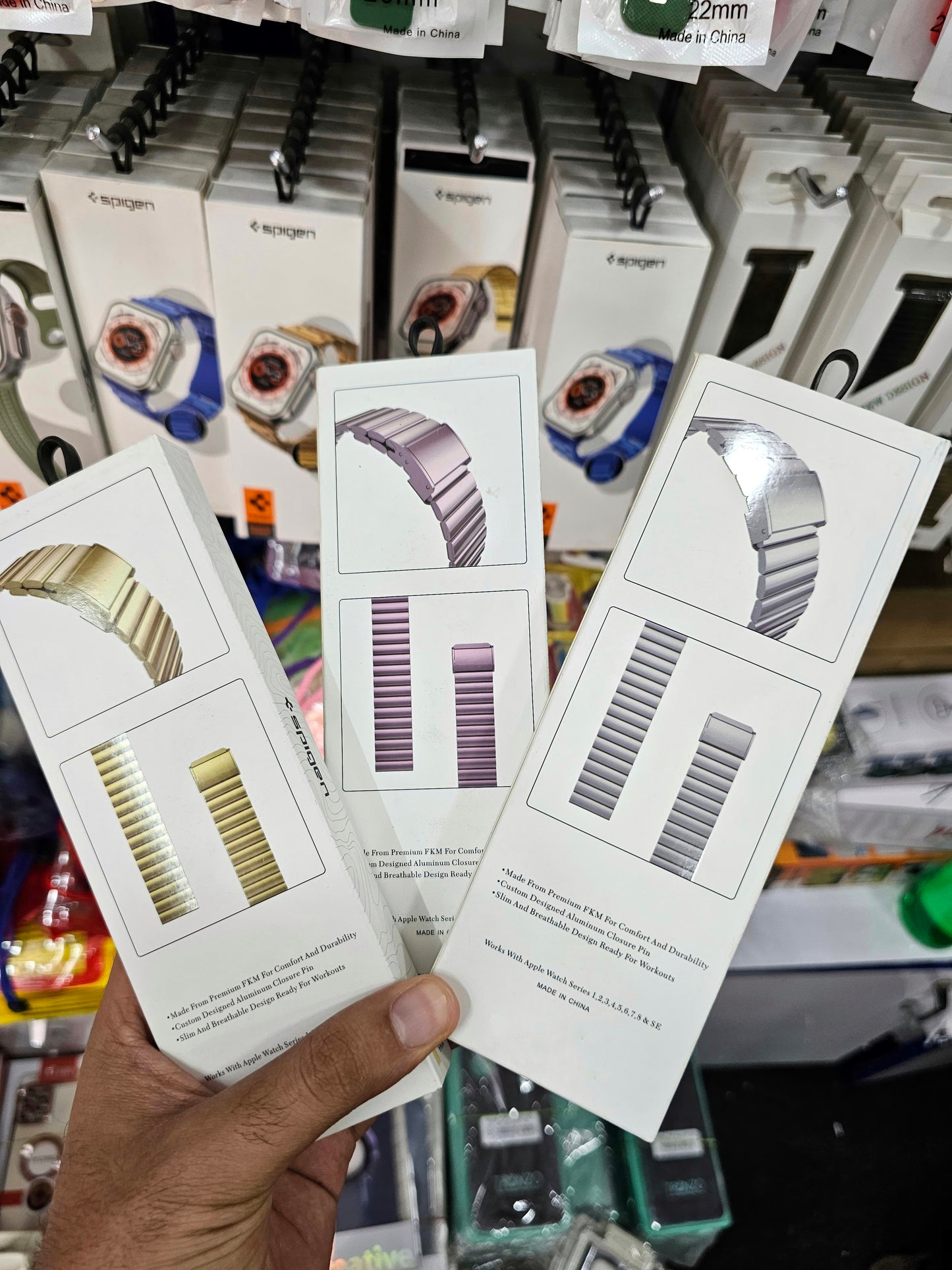 CFZ Stylish and Strong Stainless Steel Straps for Apple Watch Series 3, 4, 5, 6, 7, 8 & SE - Lightweight and Premium Design