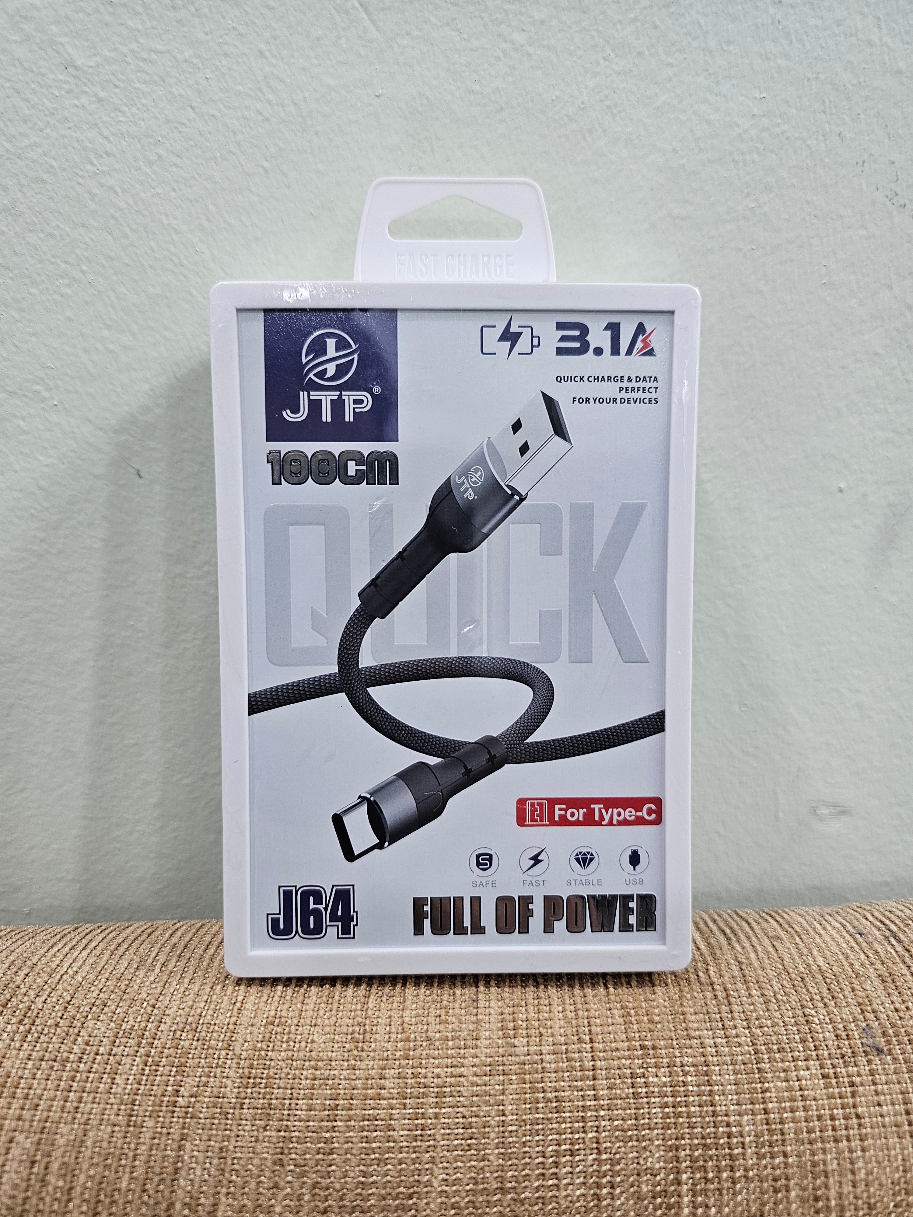 CFZ Premium USB A to USB C type charging cable - Supports fast charging, faster data transfer, braided cable