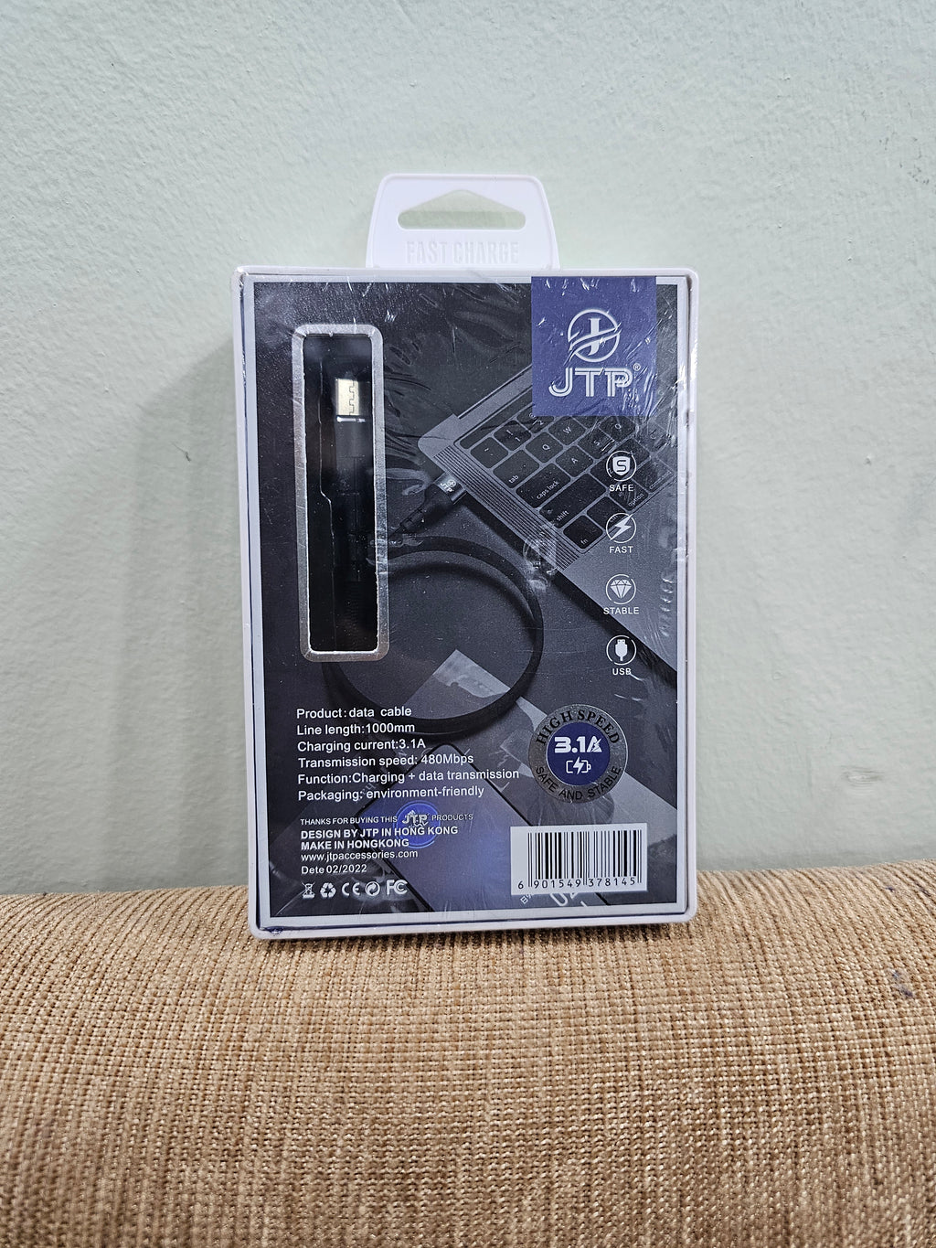CFZ Premium USB A to USB C type charging cable - Supports fast charging, faster data transfer, braided cable