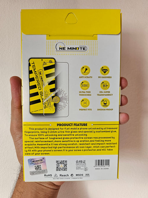 CFZ one minute premium tempered glass screen protector for Samsung Galaxy S24 Ultra with fingerprint working - Best tempered glass screen protector for S24 Ultra