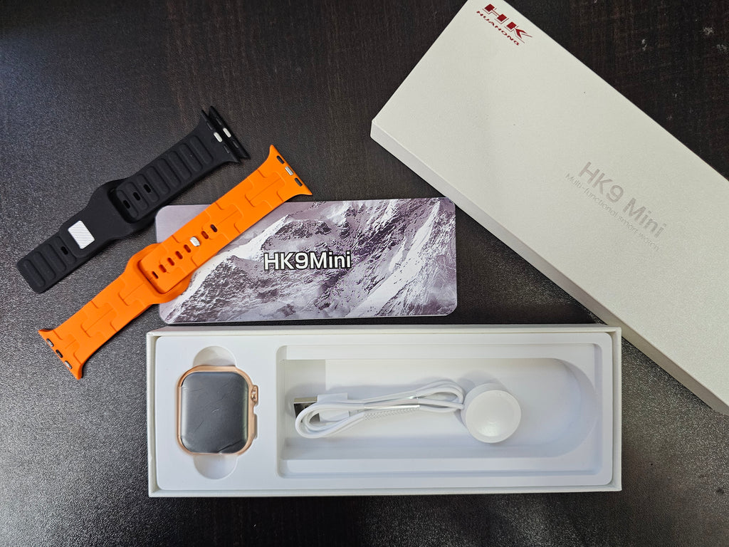 HK 9 Mini Plus Amoled Display smartwatch with 41mm dial, Chat-gpt