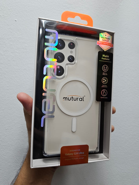 Mutural premium transparent clear back case for samsung galaxy s24 ultra with magfit