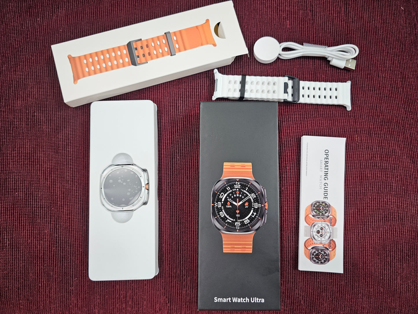 Smartwatch Ultra - Samsung Watch Ultra Inspired Smartwatch with Amoled display, Metal Finish, Customizable watch faces