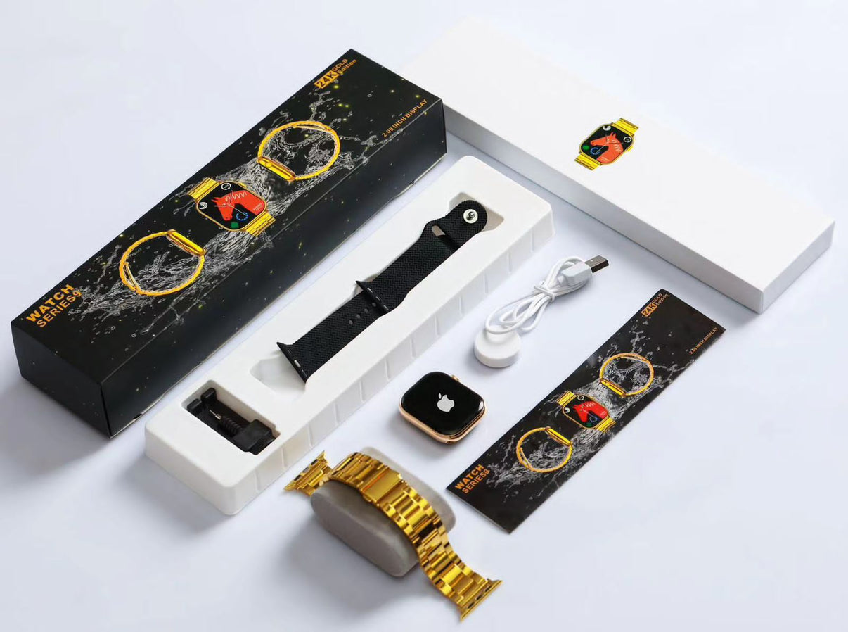 Series 9 Gold edition smartwatch with dual strap! Best Apple watch ser ...