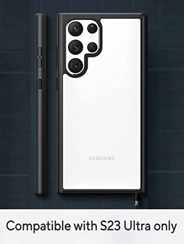 Samsung Galaxy S22 Ultra Hybrid Clear Back case, Shockproof Design with Camera Protection (Transparent - Black)