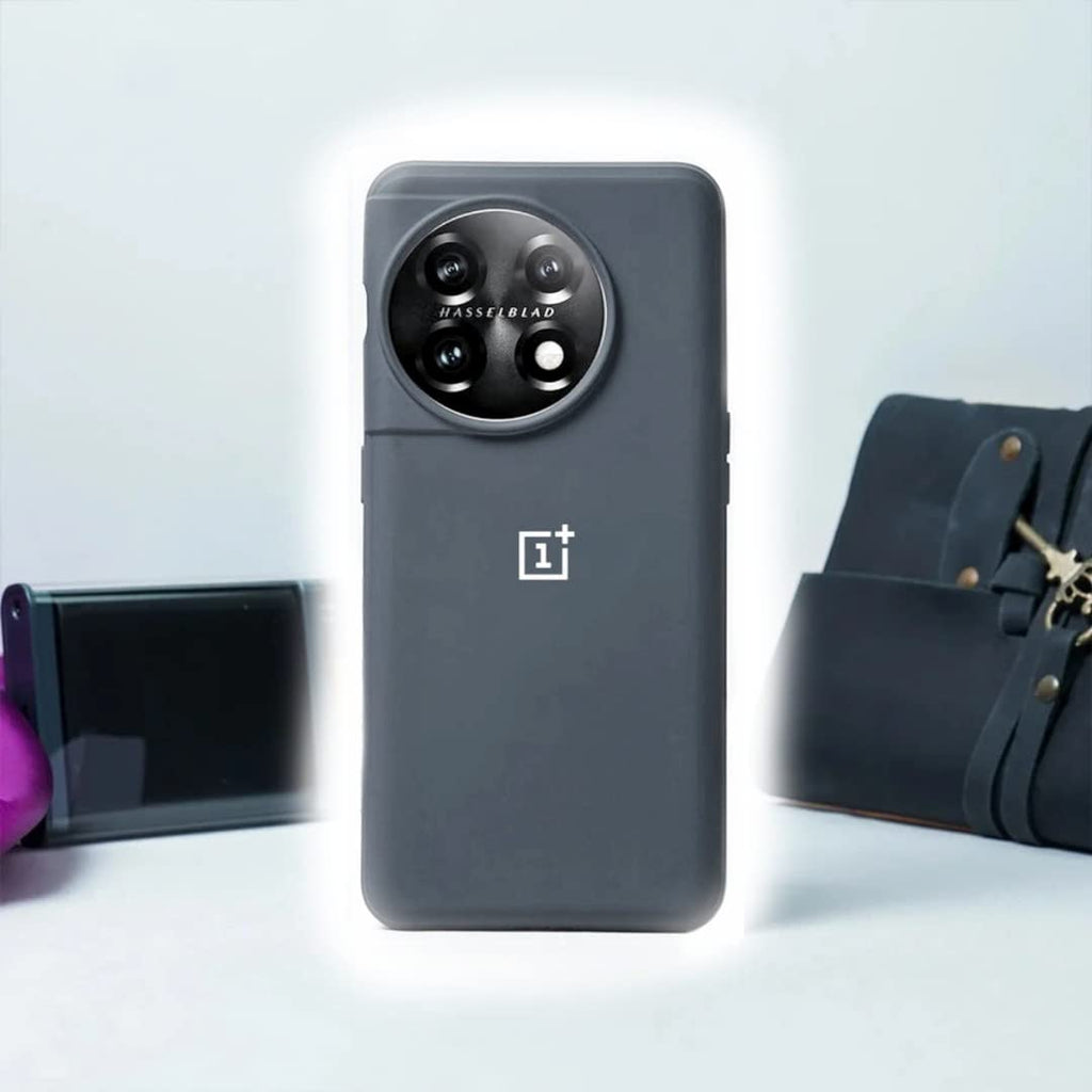 OnePlus 11 and OnePlus 11R Silicone Back Cover | Shockproof Slim Back Case with OnePlus Logo
