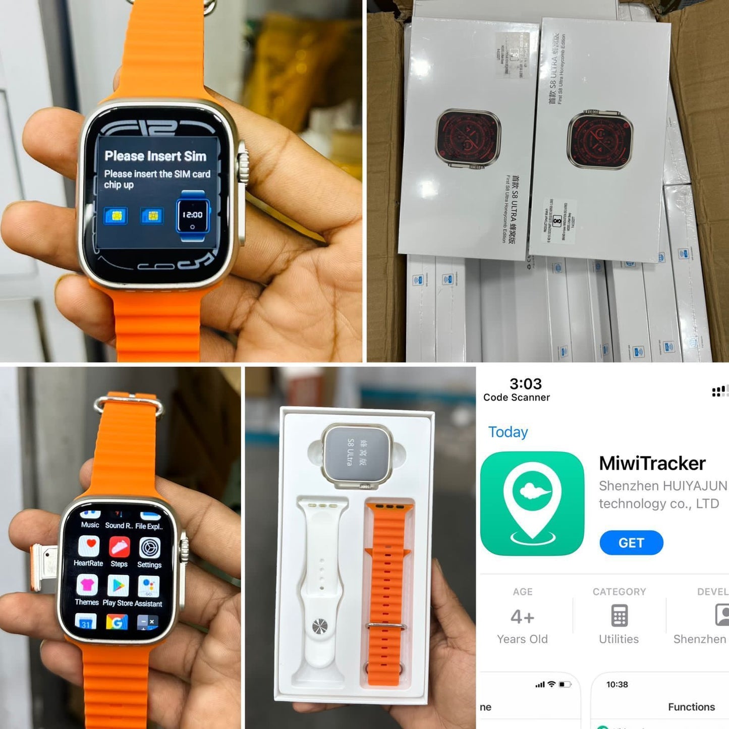 Watch Ultra clone with sim card support - Premium all metal finish with real screws and strap locks ! 4G watch