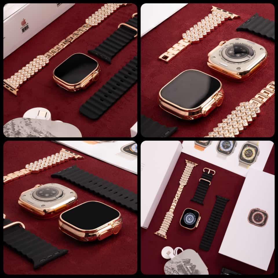 Rose Gold Watch Ultra - Best golden ultra watch with diamond design strap