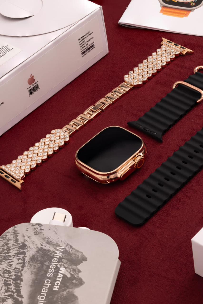 Rose Gold Watch Ultra - Best golden ultra watch with diamond design strap