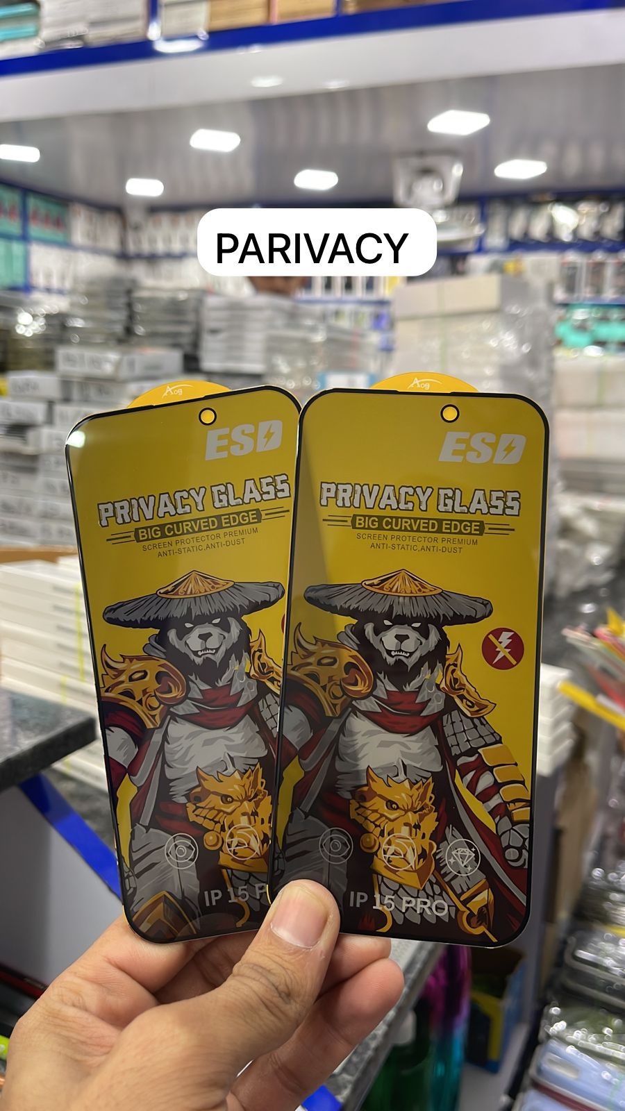 CFZ Anti static ESD Privacy Tempered Glass Screen Protector for iPhone 15, iPhone 15 Pro, iPhone 15 Pro Max, iPhone 15 Plus