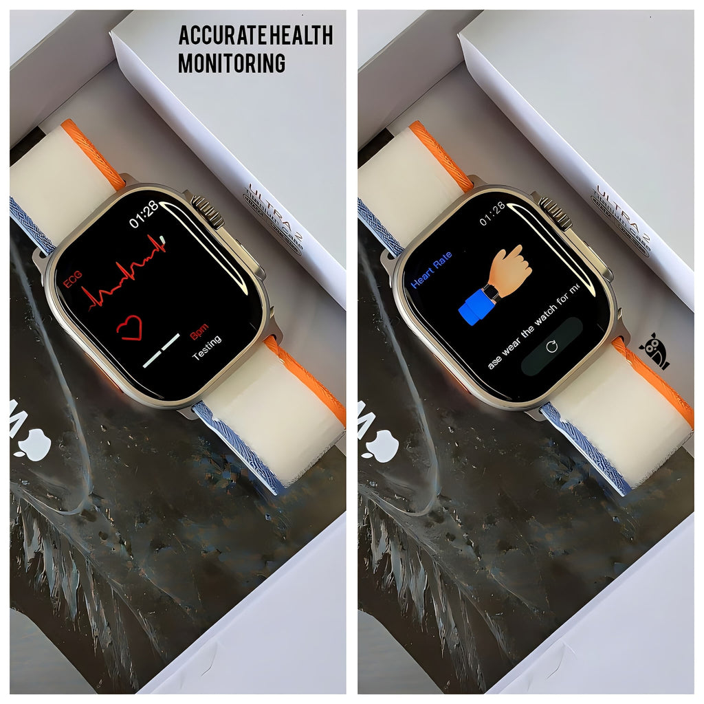 Apple watch Ultra 2 clone with titanium like metal finish, High resolution OLED display, serial number working