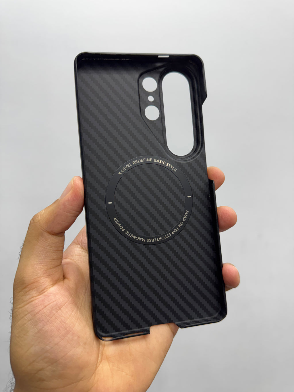 X-Level Samsung Galaxy S26 Ultra Magnetic Nano Fiber Case | Ultra Slim Carbon Fiber Texture Shockproof Back Cover | MagSafe Compatible
