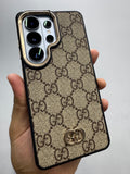 Luxury GG Monogram Designer Leather Case for Samsung Galaxy S26 Ultra | Premium Shockproof Back Cover | Slim Protective Case