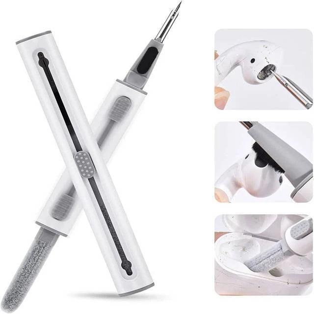 Airpods cleaning pen and silicone cable protectors (Set of 2 - 1 airpods cleaning pen + 2 packs cable protectors)