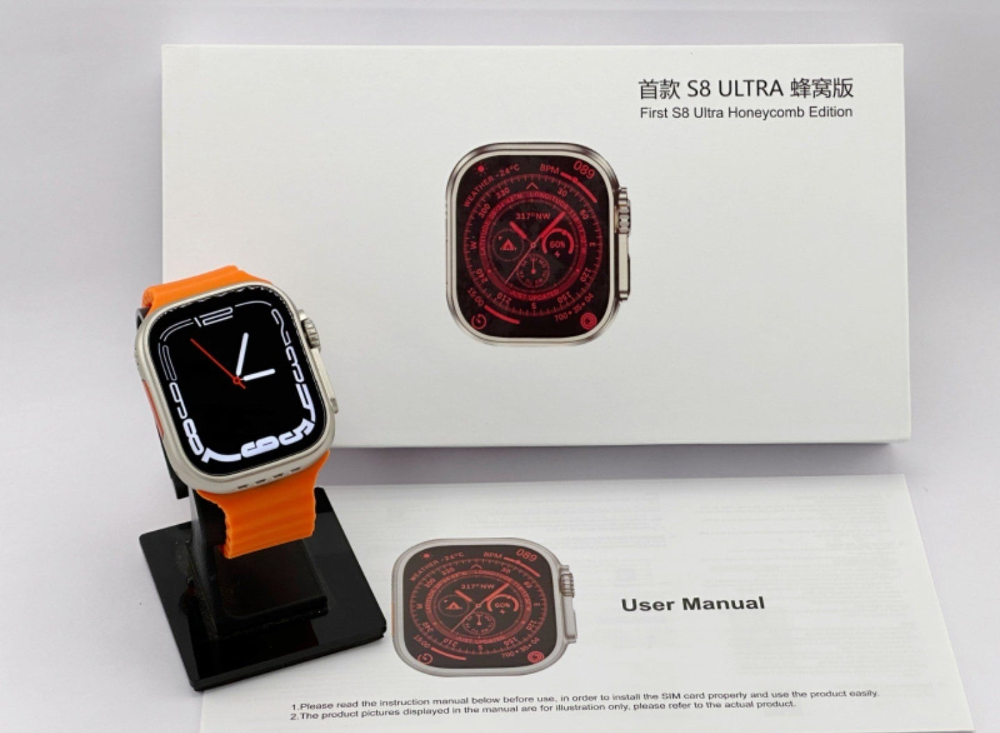 Watch Ultra clone with sim card support - Premium all metal finish with real screws and strap locks ! 4G watch