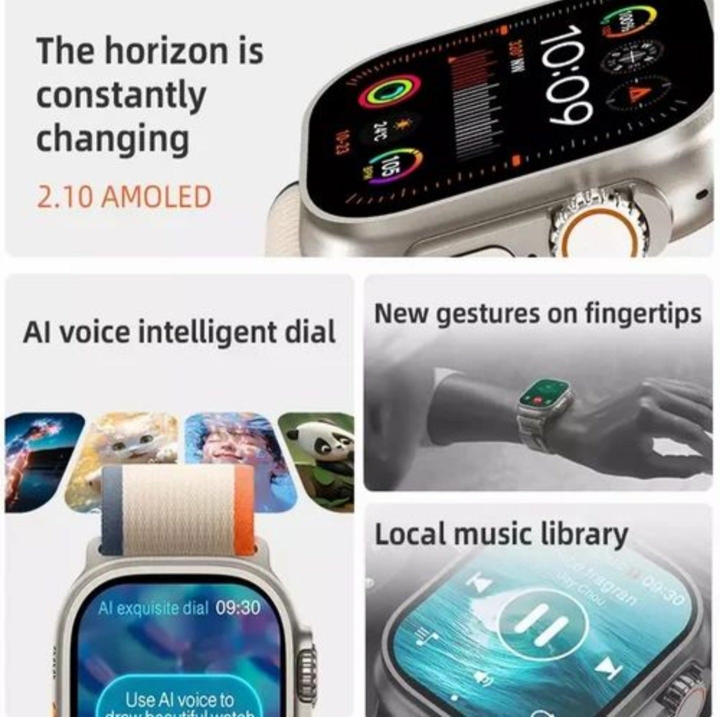 HW 69 Ultra 2 Amoled display with Chat-GPT and Wireless charging