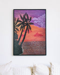 "Serene Seaside Escape: Handcrafted Beach Painting for Tranquil Wall Décor - 10x12 inches unframed wall art painting