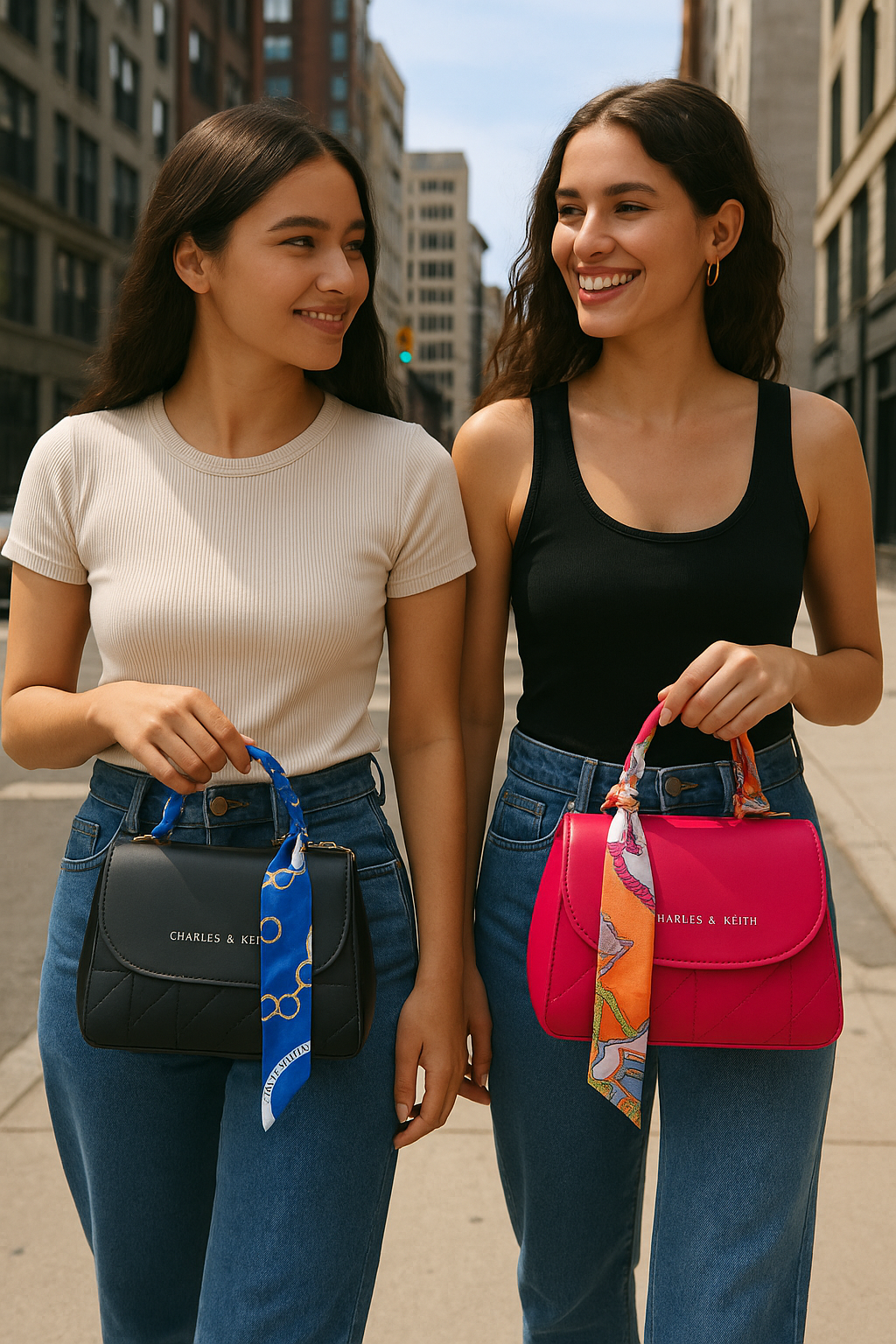 Premium Quilted Top-Handle Handbag Black & Red Street Style