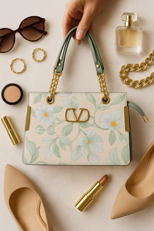 Blossom Elegance Floral Embroidered Vegan Leather Ladies Handbag