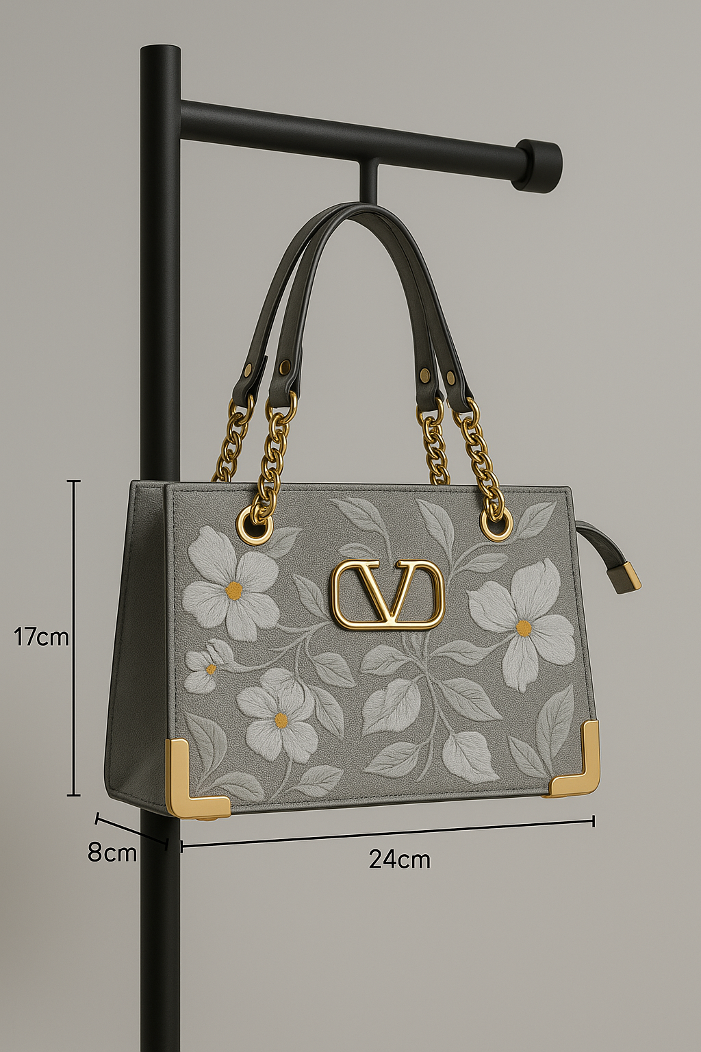 Blossom Elegance Floral Embroidered Vegan Leather Ladies Handbag