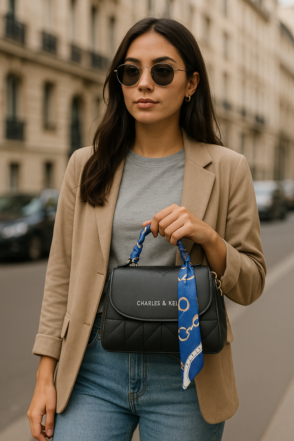 Premium Quilted Top-Handle Handbag Black & Red Street Style