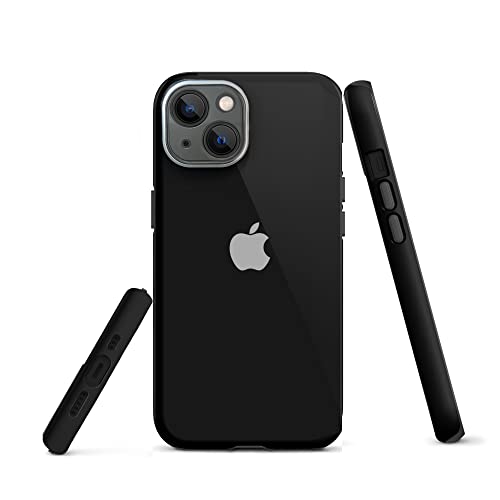 Glass Back Cover Slim fit Shock Proof Design case for iPhone 13 Matt Black Colour