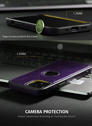 iCon Luxurious Leather Back Case for iPhone 14 Pro and 14 Pro Max Deep Purple, Blue, Black and Green