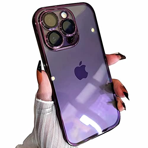 iPhone 14 Pro Max Case with Camera Protection bump with Slim fit Shockproof design deep Purple Colour (TPU)
