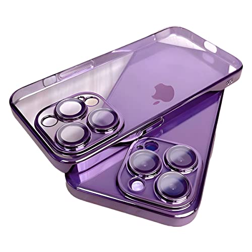 iPhone 14 Pro Case with Camera Protection bump with Slim fit Shockproof design deep Purple Colour (TPU)