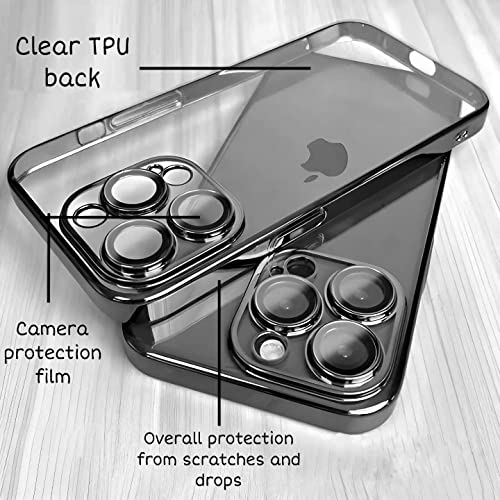 iPhone 14 Pro Case with Camera Protection bump with Slim fit Shockproof design deep Purple Colour (TPU)