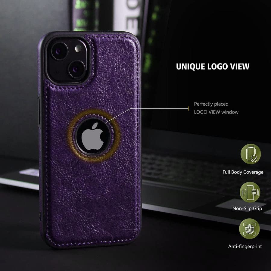iCon Luxurious Leather Back Case for iPhone 14 Pro and 14 Pro Max Deep Purple, Blue, Black and Green