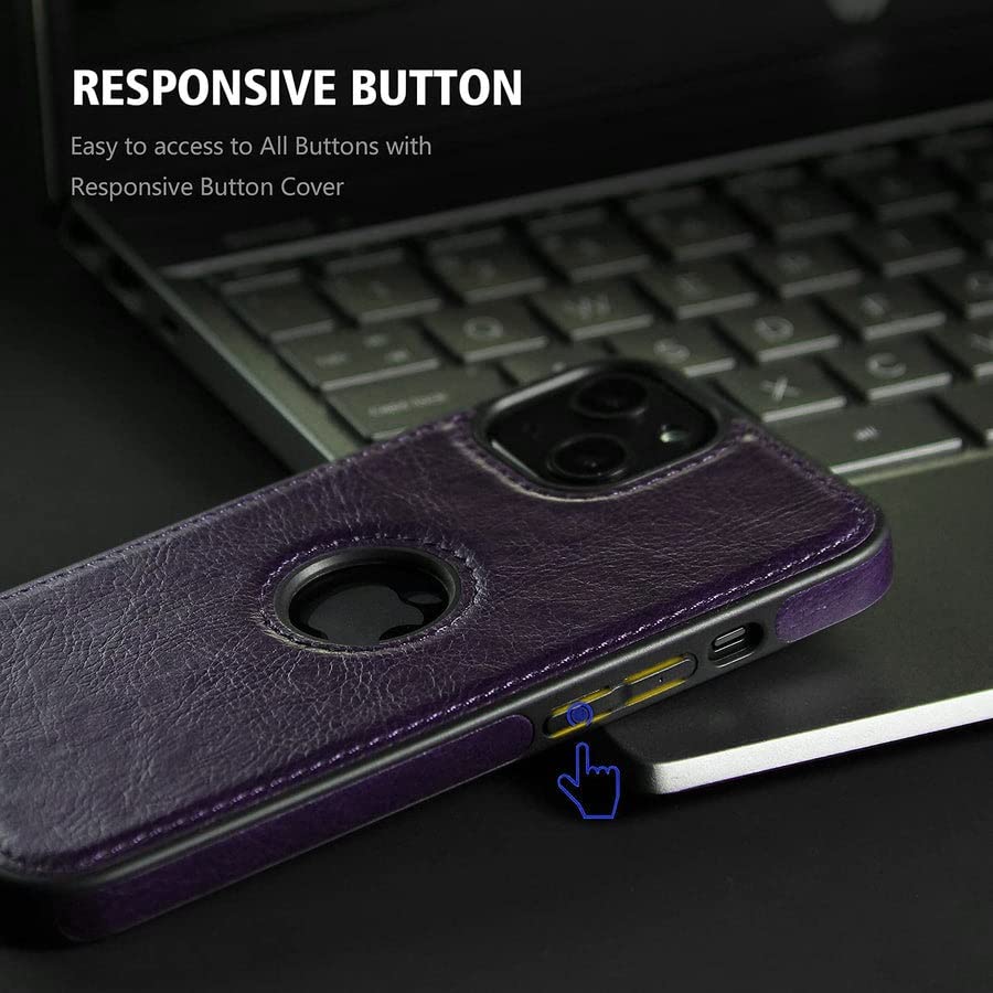 iCon Luxurious Leather Back Case for iPhone 14 Pro and 14 Pro Max Deep Purple, Blue, Black and Green