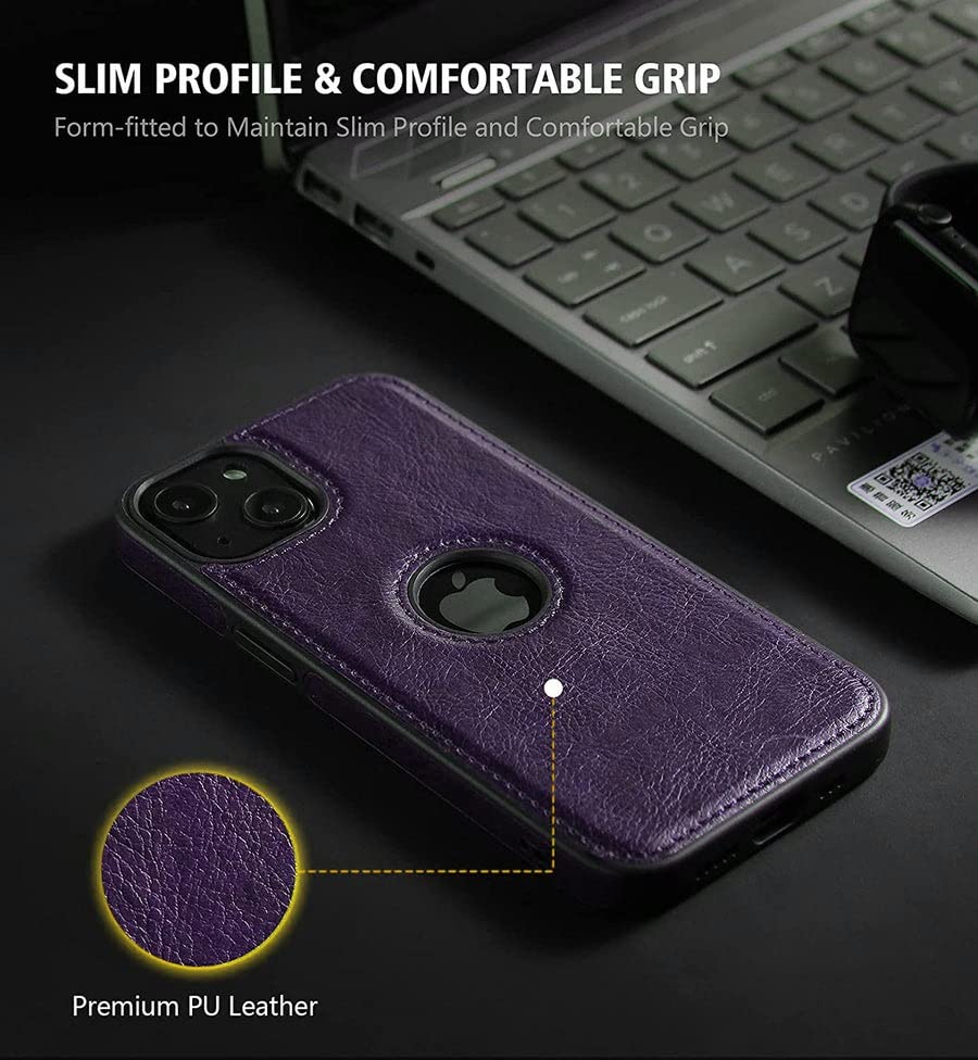iCon Luxurious Leather Back Case for iPhone 14 Pro and 14 Pro Max Deep Purple, Blue, Black and Green